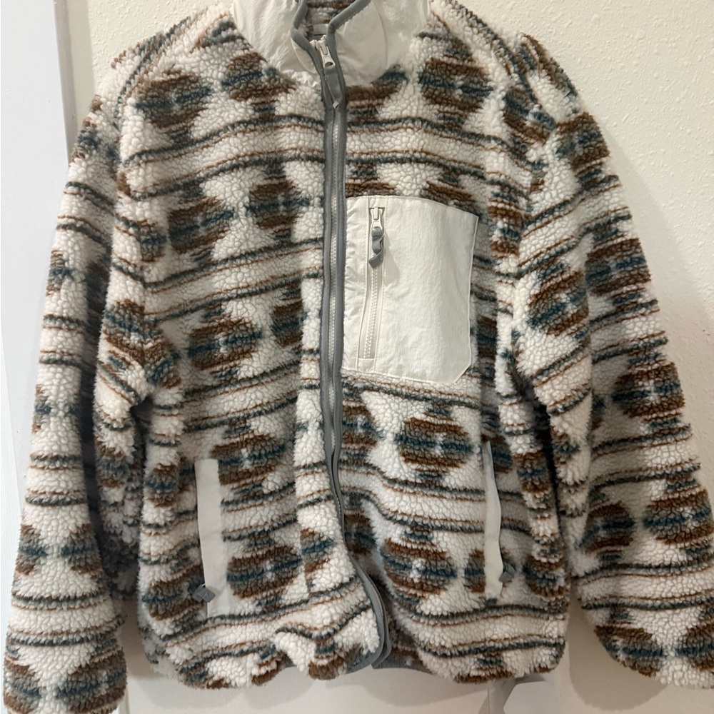 Women's Patterned Fleece Puffer Jacket